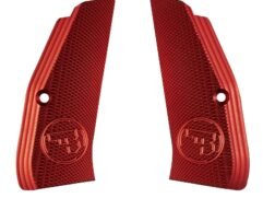 Red aluminium grips