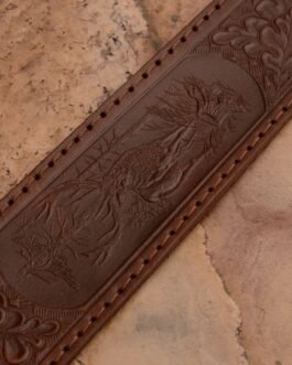 Embossed genuine leather rifle or shotgun sling