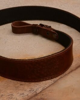 Embossed genuine leather rifle or shotgun sling
