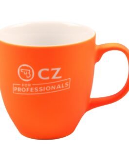 Ceramic Coffee cup CZ for Professionals with logo Orange