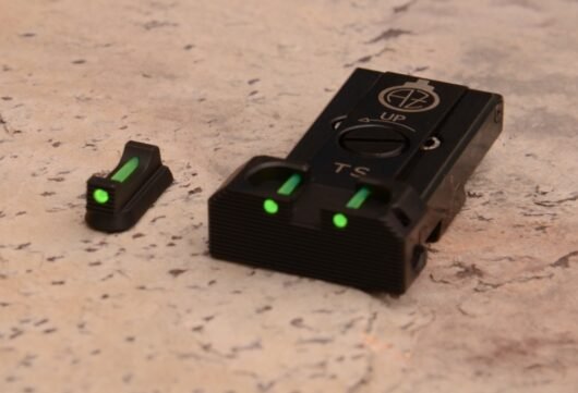 Rear sight with fibre optic