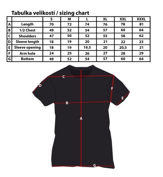 t-shirt chart