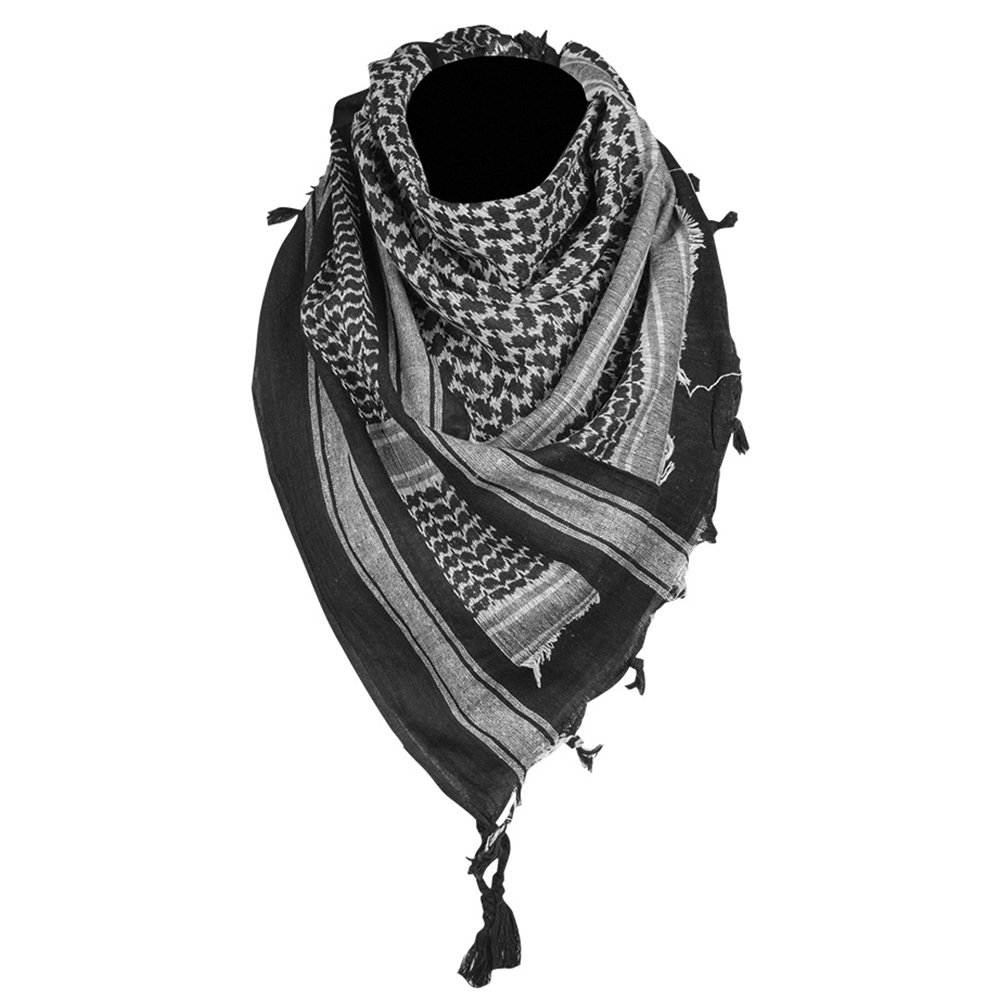 Arab Shemagh Keffiyeh Scarf ( White Black )