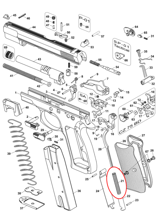 CZ 75/85 spare parts