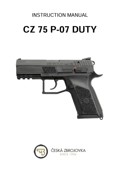 CZ P-07 Duty instruction manual