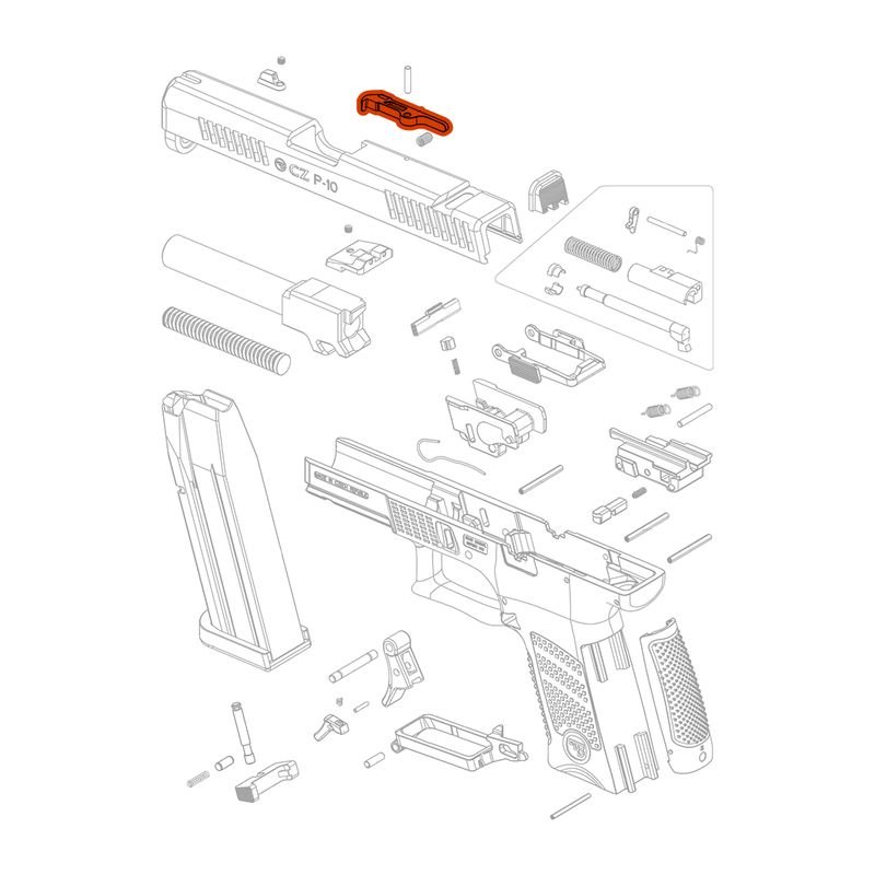 CZ P-10 Extractor 3 CZ extractor parts diagram
