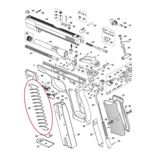 Magazine spring diagram for CZ 75 Sp-01
