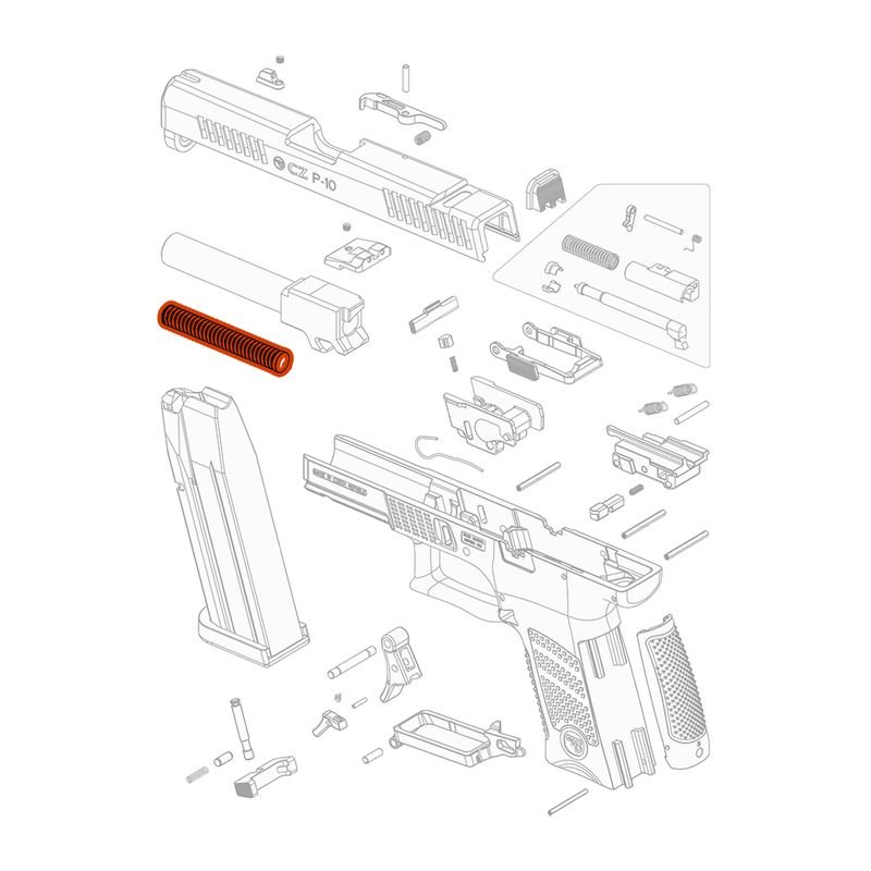 CZ P-10C Recoil Spring Mechanism 4 cz p10 part diagram