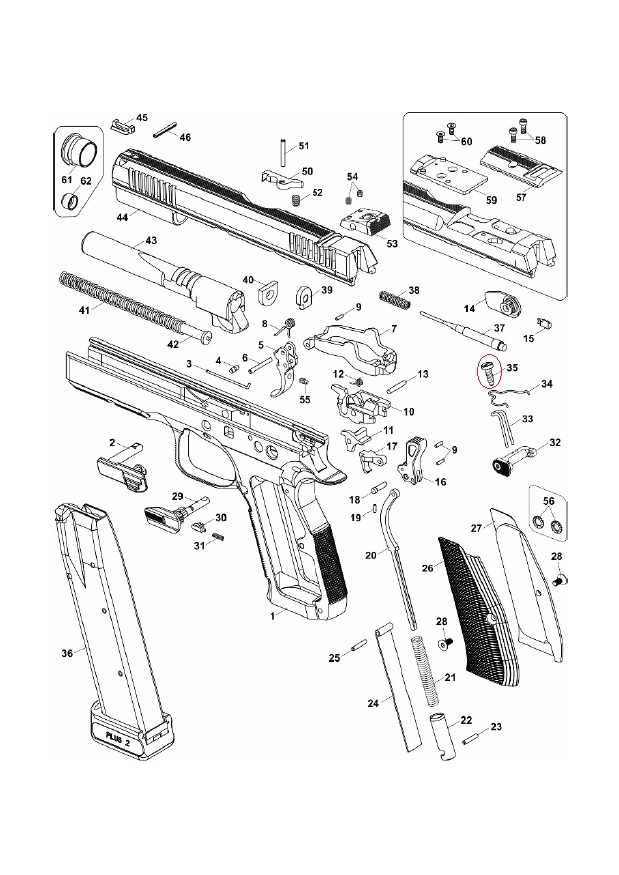 CZ magazine catch spring screw 3 magazine screw for cz shadow 2